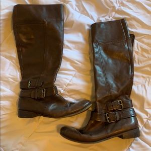 Nine West Brown Leather Rider Boots